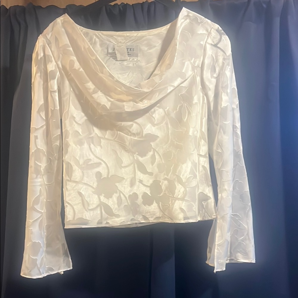 Cream Relaxed Graphic Bell Sleeve Blouse